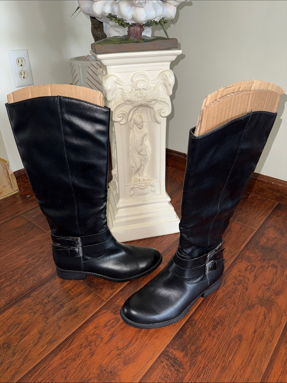 Classic Black Knee-High Riding Boots